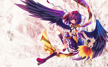 Sweet Angel - anime, female, wing, dress, angel, short hair, purple hair, abstract, anime girl, hot, girl, feather, fantasy, red eye, wings, cute, sexy