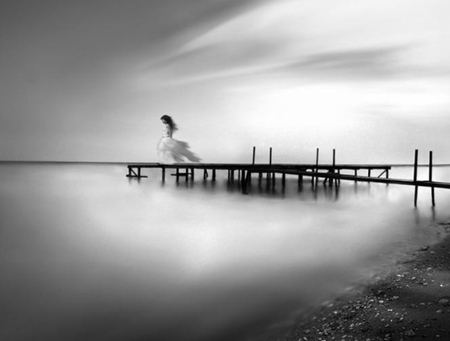 Once upon a time... - white, water, nature, dress, girl, smoke