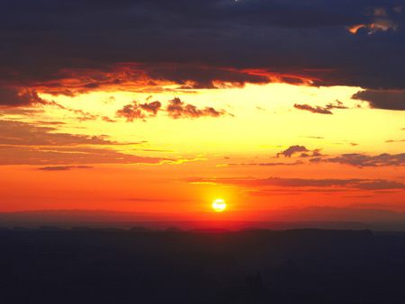 arizona sunset - clouds, arizona, sunset, red, sky