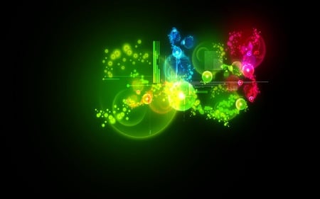 Neon Firework - colours, black, blue, red, green, neon