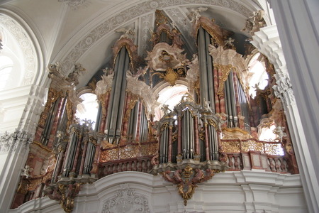 Bach's organ - organ pipes, church window, baroque, church, organ