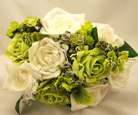 Vanilla and lime - bouquet, flowers, roses, lime and white