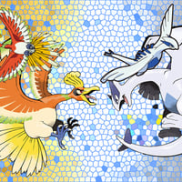 Ho-oh & Lugia with Stained Glass