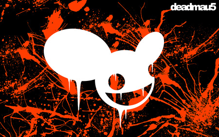 deadmau5 - red, paint, mau5, black