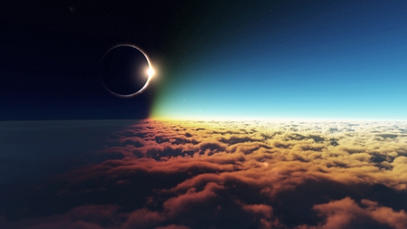 Eclipse - clouds, nature, amazing, beautiful, eclipse, landscape, sky