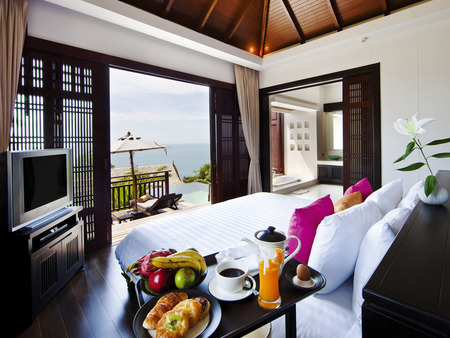 Exotic hotel room - ocean, view, holidays, modern, photography, design, hotel, sea