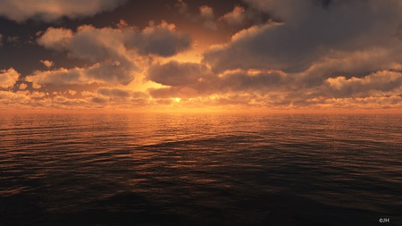 Sunset on sea - sky, nature, sunset, sea