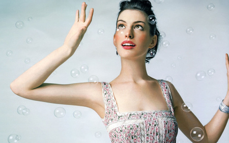 Anne Hathaway - people, anne hathaway, beautiful, bubbles, actresses, celebrity