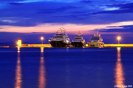 Boats at Night - boats, night, picture, beautiful