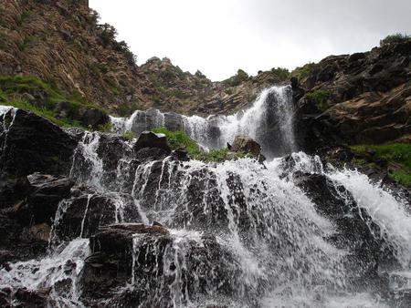 Waterfall - nature, sky, waterfall, rocks