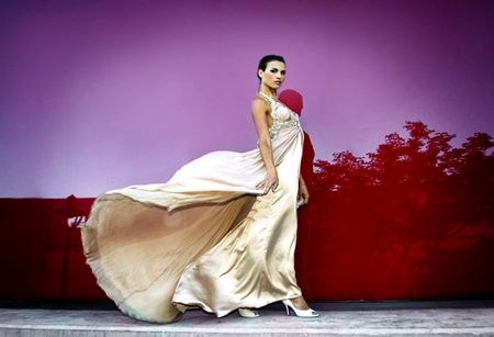 SILK DRESS - white, woman, beautiful, red, gown, dress