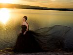 BEAUTIFUL BLACK DRESS  IN SUNSET..