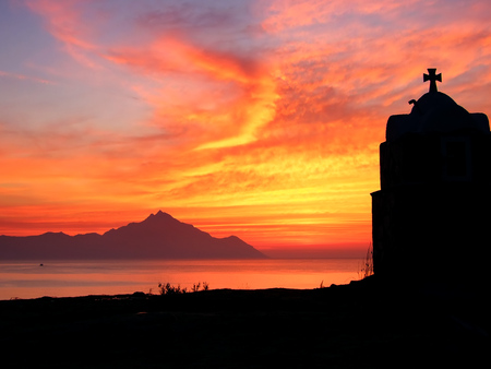 Athos - athos, sunset, greece, holy mountain