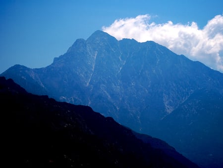 Athos - greece, mountain, athos, blue