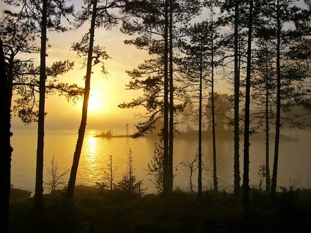 At Valaam Island - russia, sunset, valaam, lake, ladoga