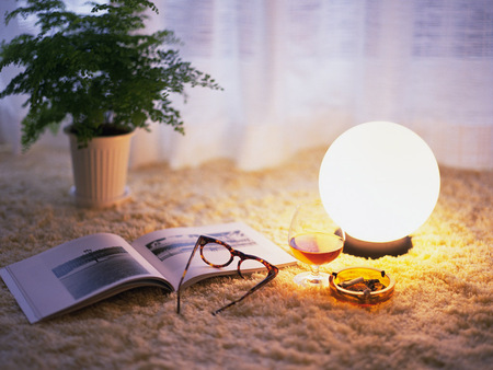 Lamp and book - book, lamp, home, read