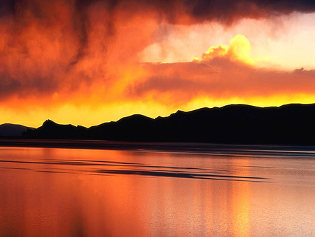 fire sky - water, sky, sunset, fire