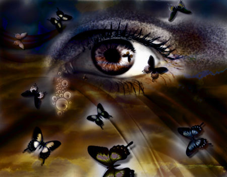 ButterflEye - colors, butterfly, eye, fantasy