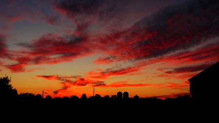 Multicolor Sunset - purple, clouds, orange, sunset, blue