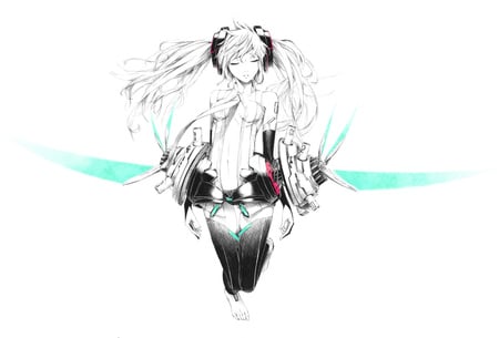 Beautiful Miku Drawing - hatsune miku, drawing, headphones, vocaloid