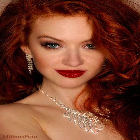 REDHEAD AND RED LIPS.. - red hair, lips, woman, model, eyes, beauty