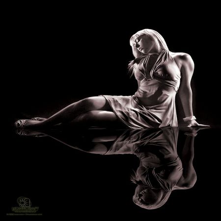 REFLECTION.. - mistery, woman, blond, beauty, reflection, sexy