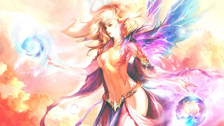 Fada - colorful, fairy, girl, cg