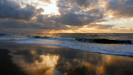 Sunset - nature, beach, sunset, sea