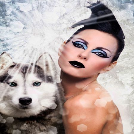 A BEAUTY AND HUSKY - husky, beauty, friends, lips, ice, snow, eyes