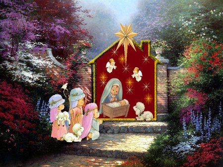 Into heaven - christmas, nativity, religion, christianity, jesus christ, stable