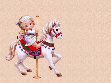 Girl on horse toy - morehead, girl, horse, toy