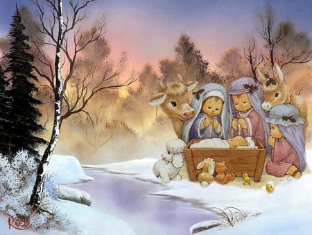 Outdoor adoration - christmas, holiday, religion, christianity, jesus christ