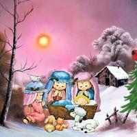 Christmas scene in winter