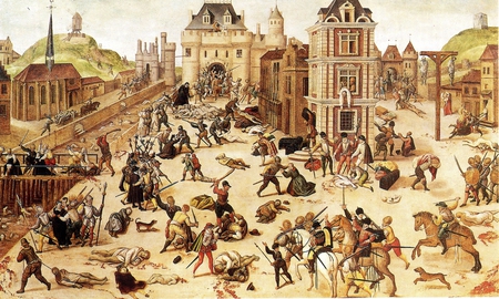 Le massacre de la St Bart�l�my - historique, enluminure, moyenage, medieval