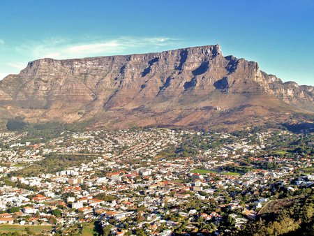 Table Mountain - table, cape, mountain, town