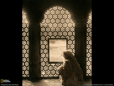 windows - india, art, lady, silhoutte