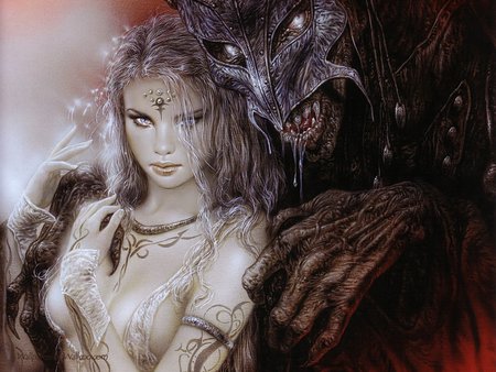 New Secret - beauty, woman, sexy, hot, girl, luis royo, warrior, royo, knight, fantasy, tattoo, hd, art, cool, beautiful