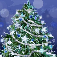 Tree christmas on blue