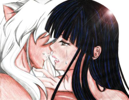 Inuyasha - inuyasha, anime, kiss, love