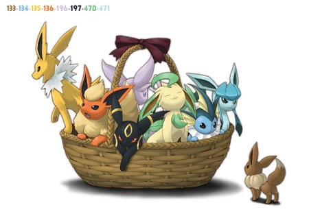 eeveelution - leafeon, umbreon, espeon, glaceon, jolteon, vaporeon, flareon