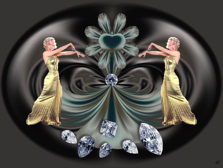 Diamonds R a Girls Best Friend - eye candy, collage, 3d, fractal, abstract