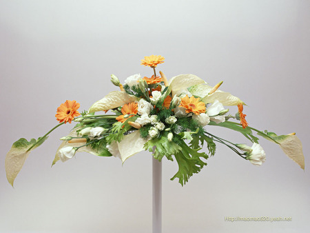 Art Floral - display, stems, spring, bouquet, leaves, variety, flowers, mixture, colours, stand, green, soft, garden, pedestal, cuts