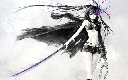 Black Rock Shooter - sword, girl, black rock shooter, anime