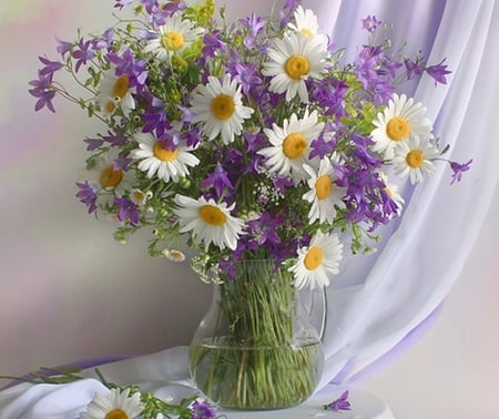 For all my friends - flowers, vase, white, purple