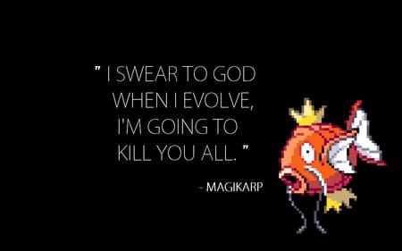 Magikarp Vengeance - black, pocket monster, pokemon, fish, magikarp