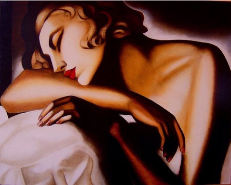 Tamara De Lempicka-Dormeuse - lempicka, paintingdormeuse, art, art deco