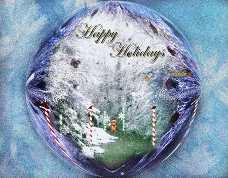 Happy Holidays - ornament, holidays, christmas, snow