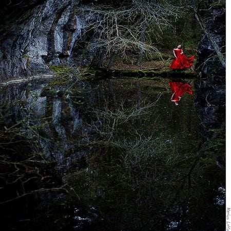 ALONE.. - nature, dark, red, photography, dress