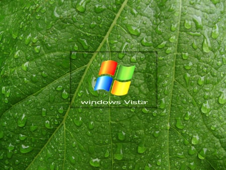 Green Leaf Vista - windows, vista, microsoft, system, technology, leaf, computers, internet, 3d, green, colors