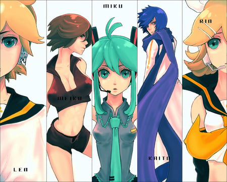 Vocaloid - rin kagamine, vocaloid, meiko, len kagamine, kaito, miku hatsune